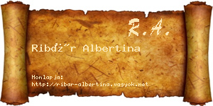 Ribár Albertina névjegykártya